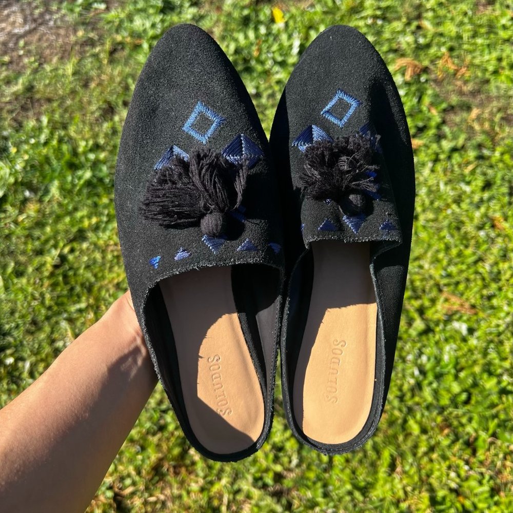 Soludos Palazzo Loafer Mule Tassels Size 8.5